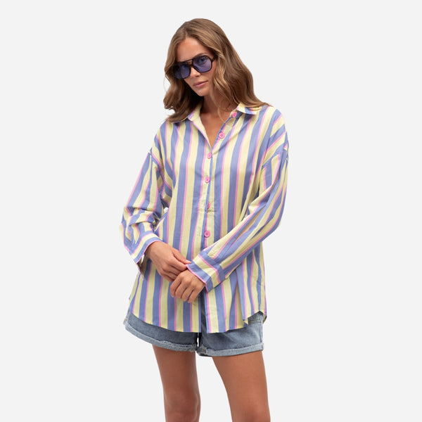 Renata Stripe Shirt (Yellow)