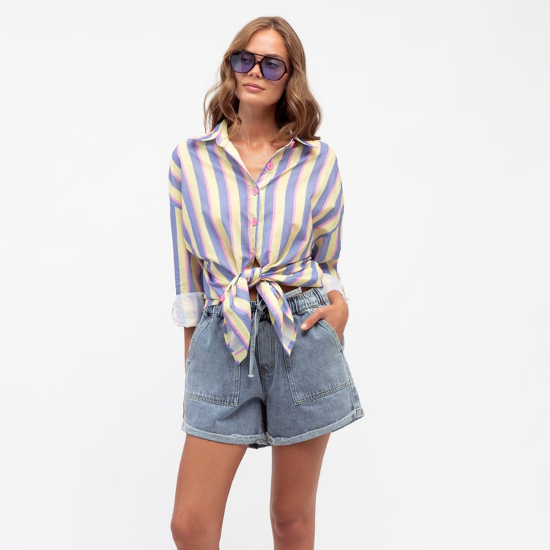 Renata Stripe Shirt (Yellow)