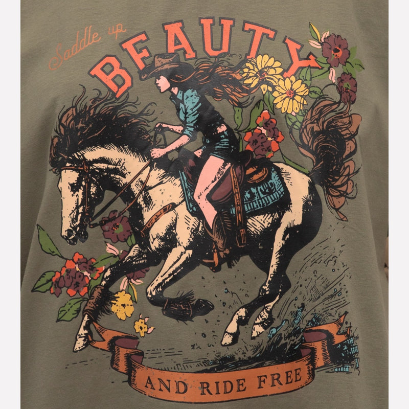 Saddle Up Vintage Tee (Khaki)