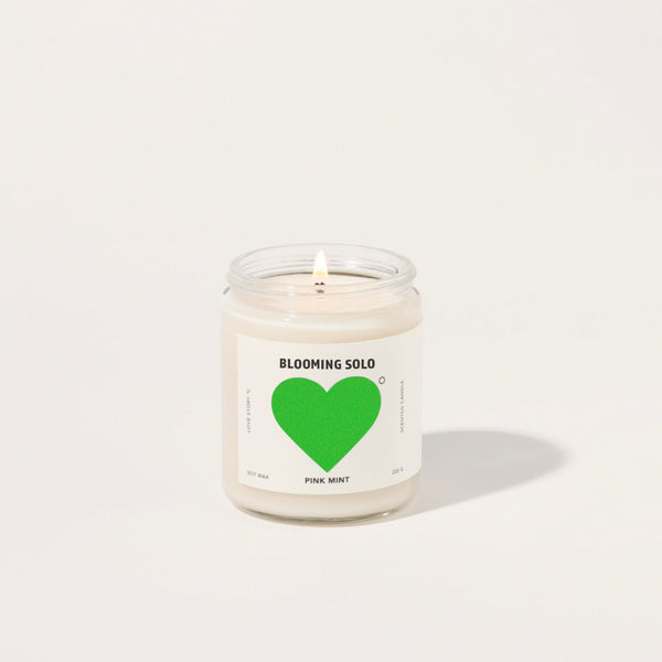 Pink Mint Blooming Solo Soy Candle