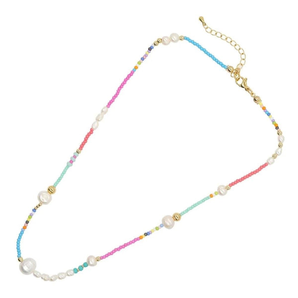 Bohemian Pearl & Bead Necklace (Multi)