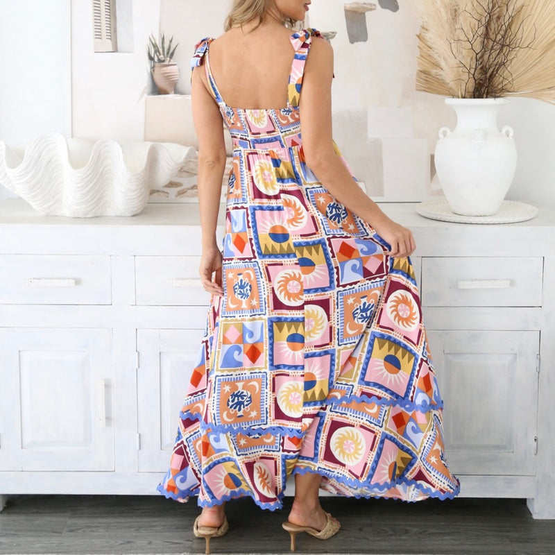 Lune Maxi Dress (Blue/Multi)