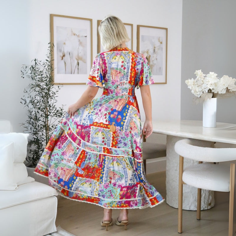 Full length view of the back of the dress.