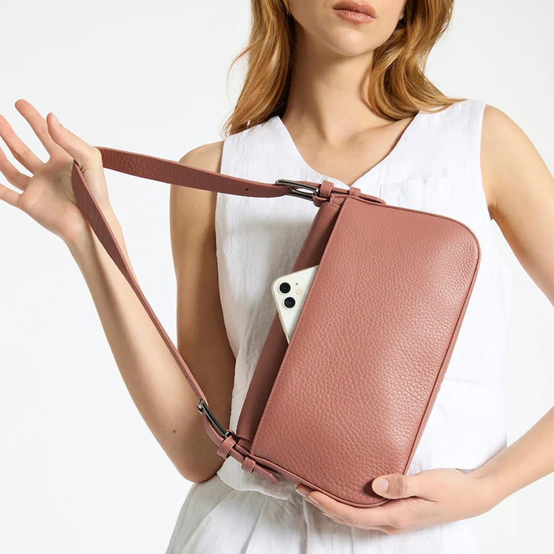 Status Anxiety Figure You Out Leather Bag (Dusty Rose)