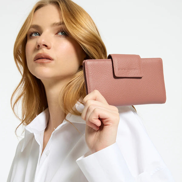 Ruins Status Anxiety Leather Wallet in dusty rose