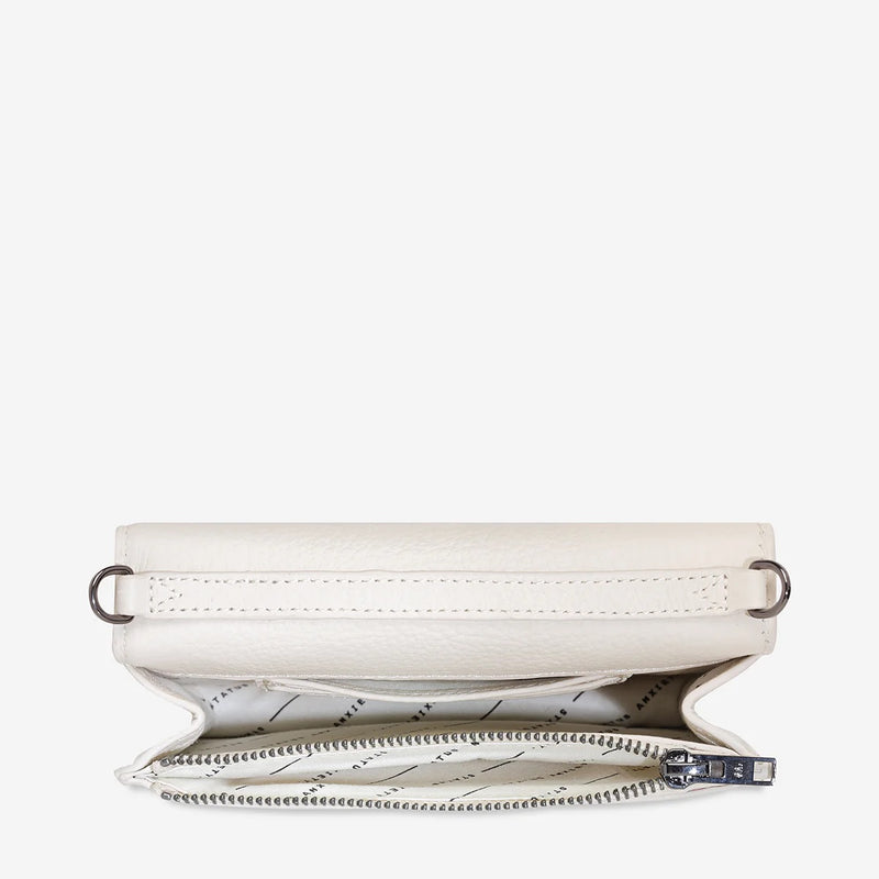 It has an internal zip compartment.