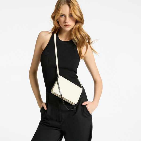 She Burns Leather Bag in Chalk