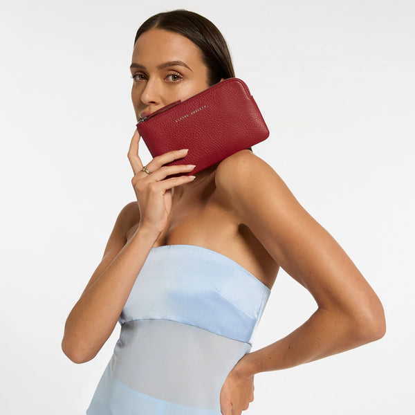 Status Anxiety Smoke and Mirrors Leather Wallet in rouge