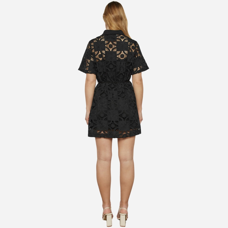 Ascot Lace Dress (Black)