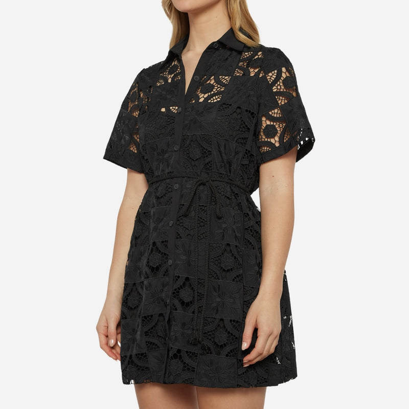 Ascot Lace Dress (Black)