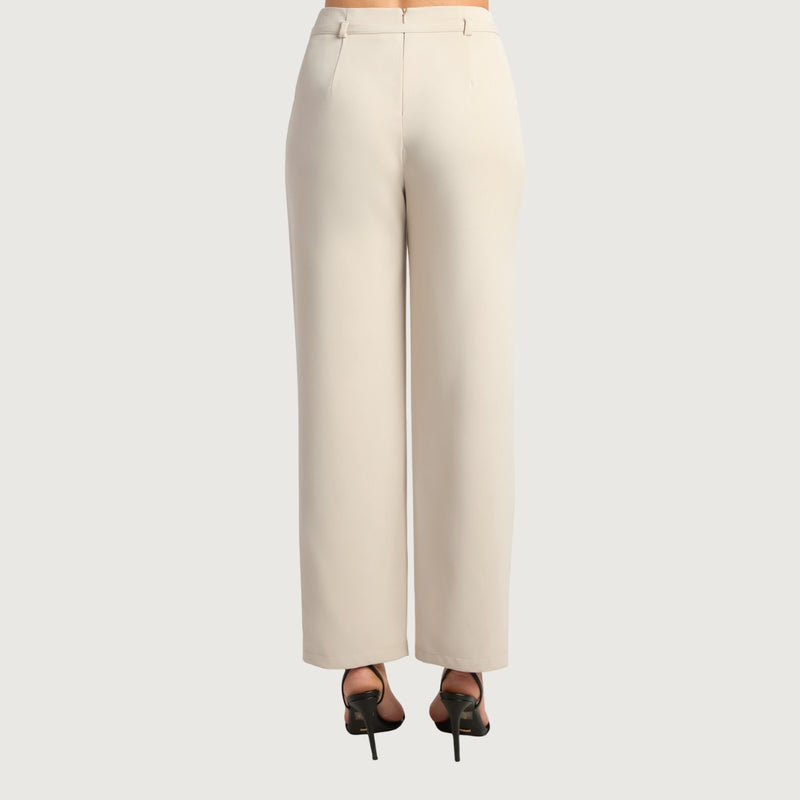 The pants have an invisible back zip closure.