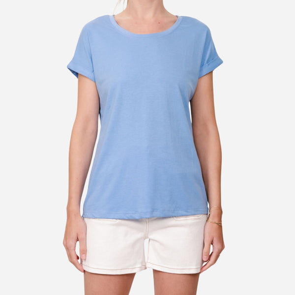 Basic Roll Sleeve Tee (Cornflower)