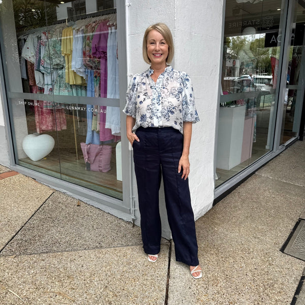 Shay Floral Shirt (Blue)