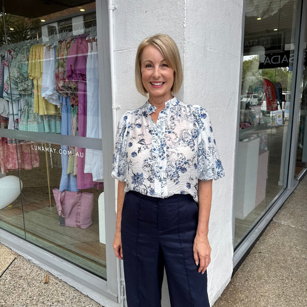 Shay Floral Shirt (Blue)