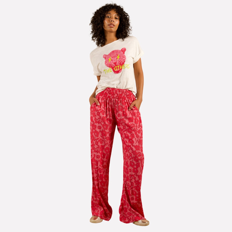 Khloe Relaxed Pants (Pink Damask)