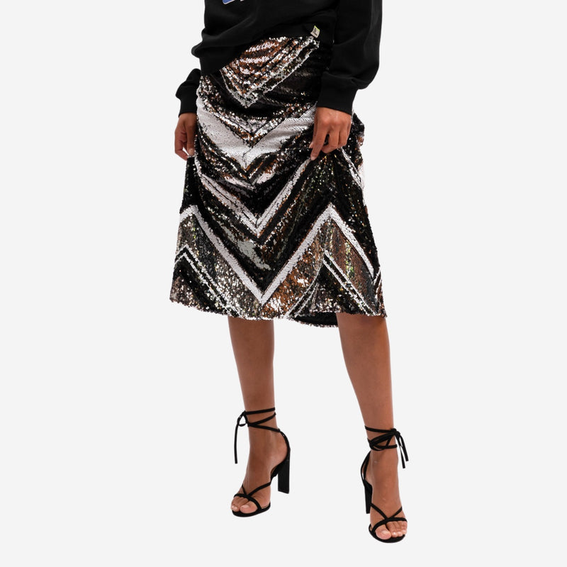 Zane Sequin Skirt has a slight Aline shape which is very flattering
