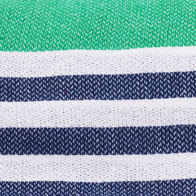 Close up of the green, white and blue stripes