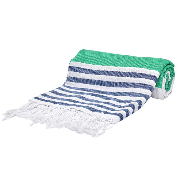 Green & Blue Thin Turkish Beach Towel