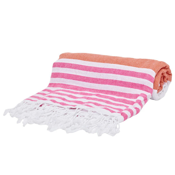 Orange & Pink Thin Turkish Beach Towel