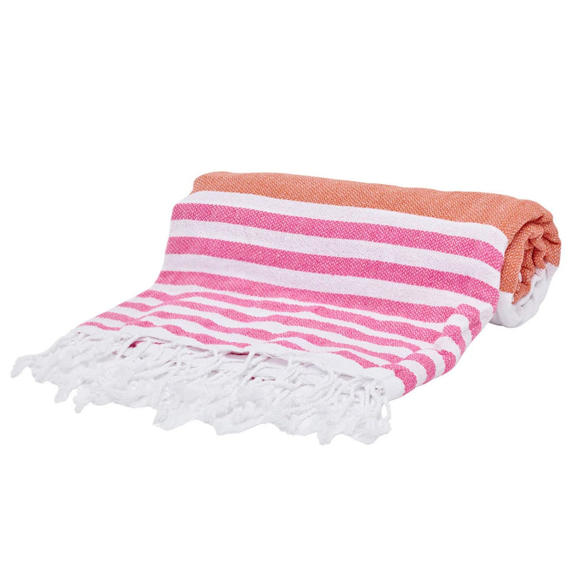 Orange & Pink Thin Turkish Beach Towel