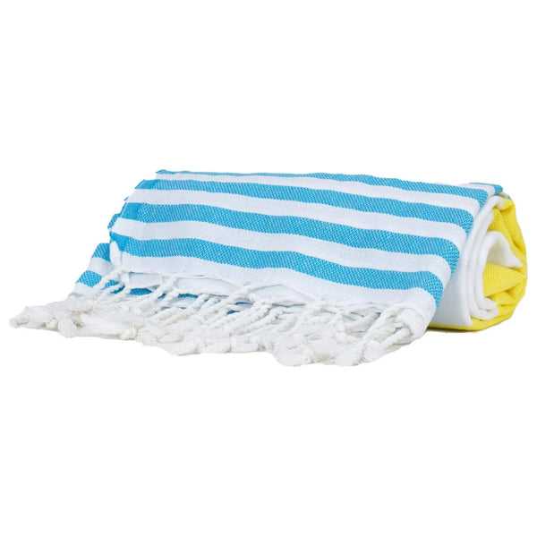 Yellow & Blue Thin Turkish Beach Towel