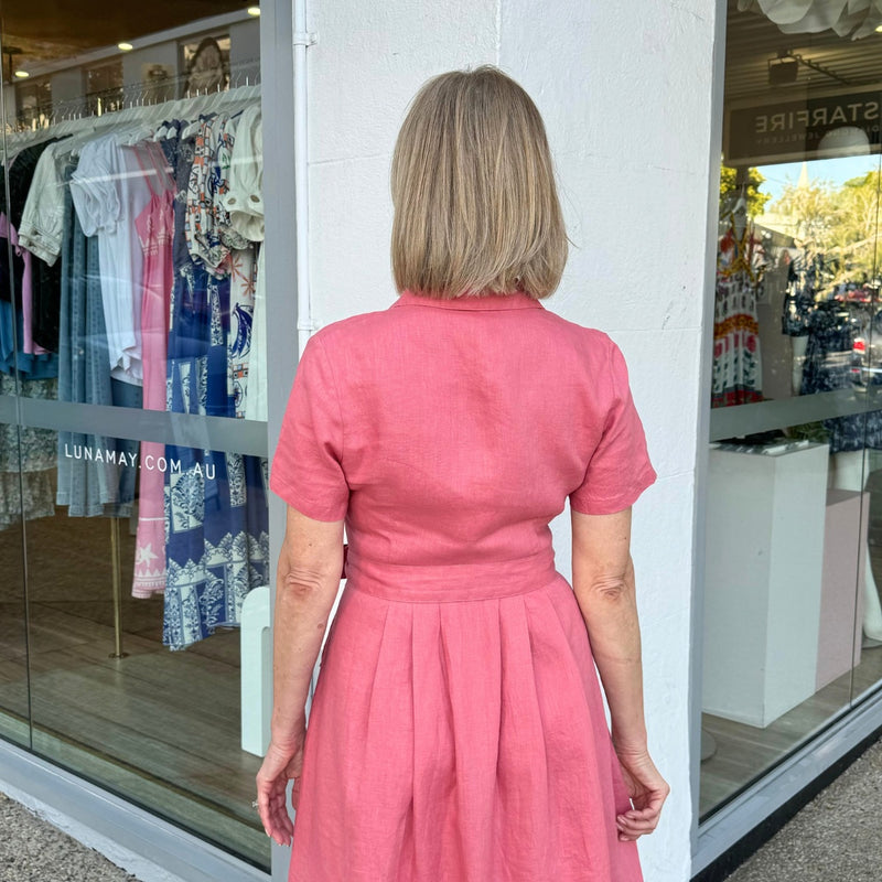 Elowen Linen Dress (Rose)