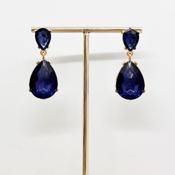 Amelia Jewel Earrings (Navy)