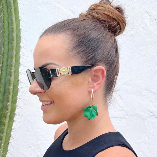 April Petal Earrings in green