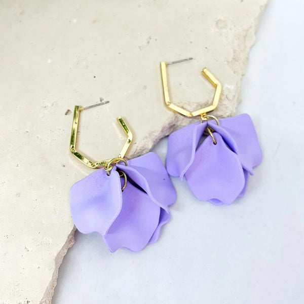 April Petal Earrings in Lilac