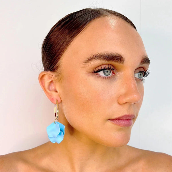 April Petal Earrings in sky blue