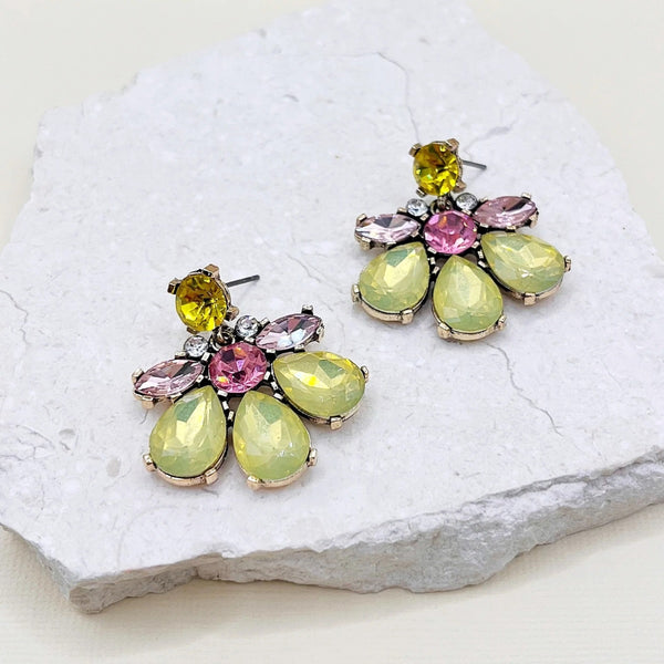 Blossom Jewel Earrings (Yellow)