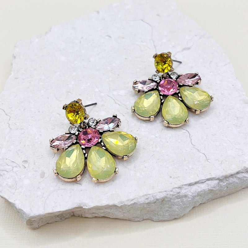 Blossom Jewel Earrings (Yellow)