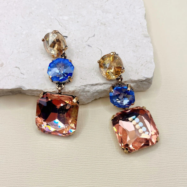 Elizabeth Jewel Drop Earrings (Sunset)