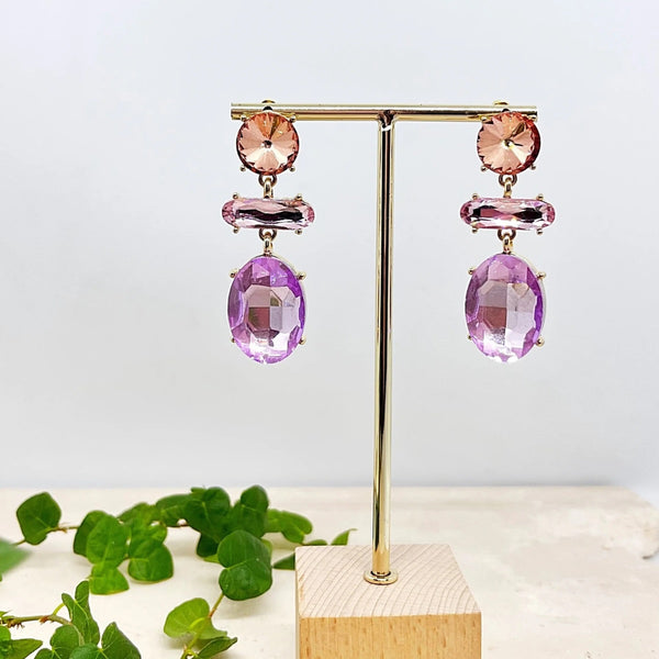 Esther Jewel Drop Earrings (Lilac)