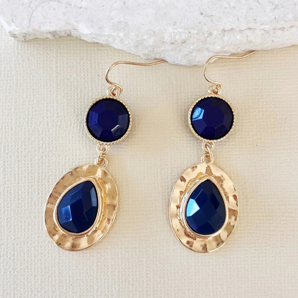 Indigo Jewel Earrings (Navy)