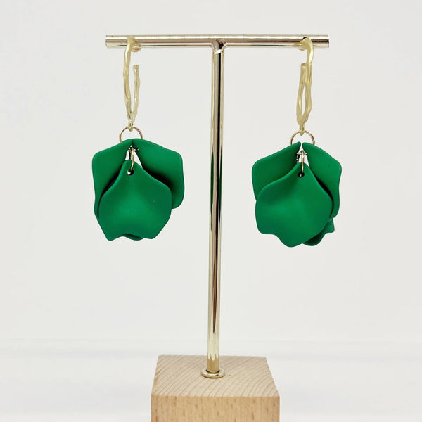 Louisa Petal Earrings (Green)