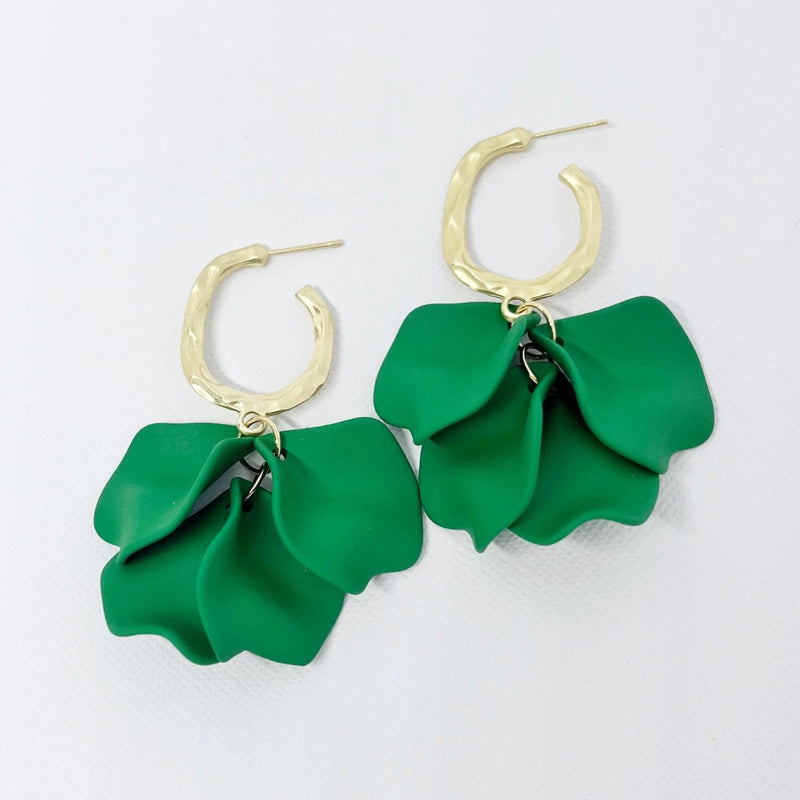 Louisa Petal Earrings (Green)