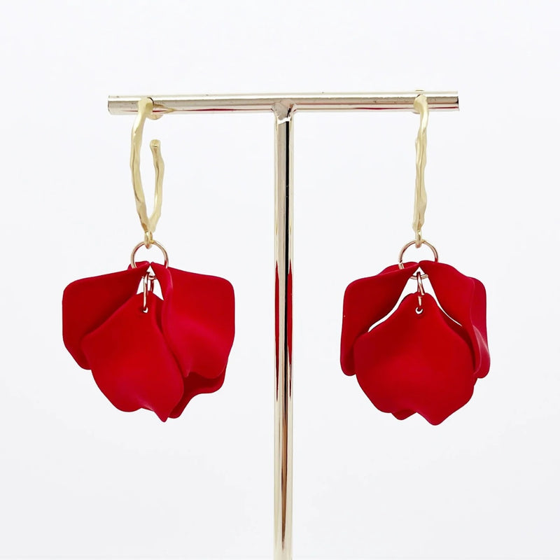 Louisa Petal Earrings (Red)