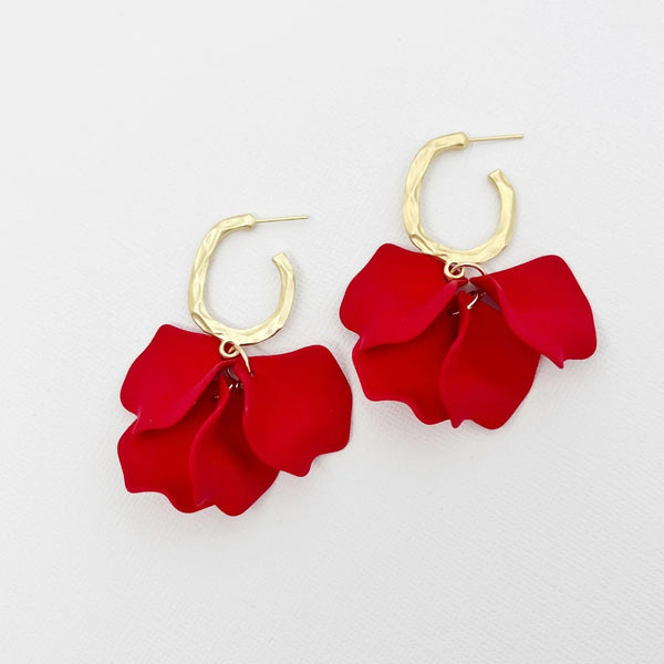 Louisa Petal Earrings (Red)