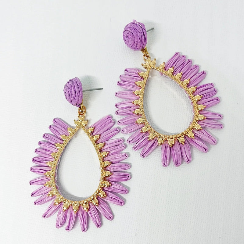 Skylar Raffia Earrings (Mauve)