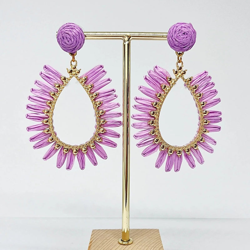 Skylar Raffia Earrings (Mauve)