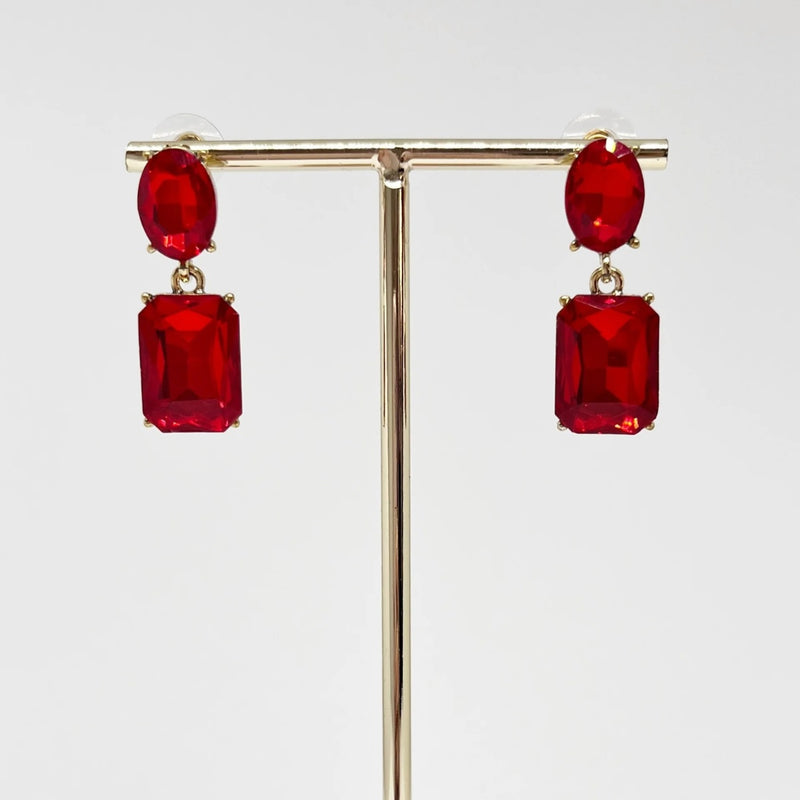 Valentina Jewel Earrings (Red)