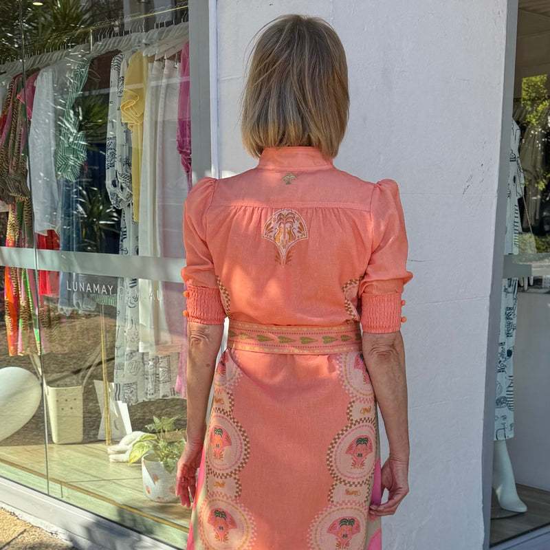 Upper back view of the dress