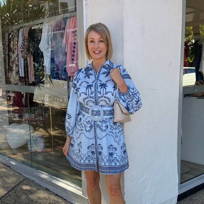 Xander Mini Dress (Indigo)