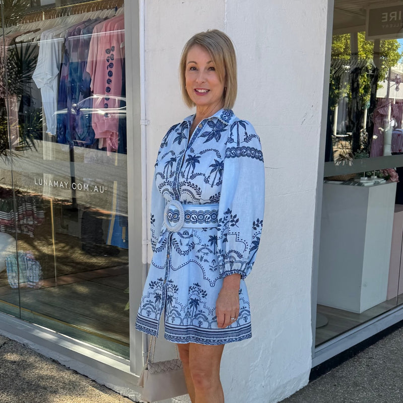 Xander Mini Dress (Indigo)