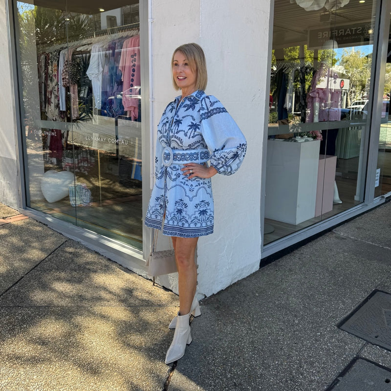 Xander Mini Dress (Indigo)