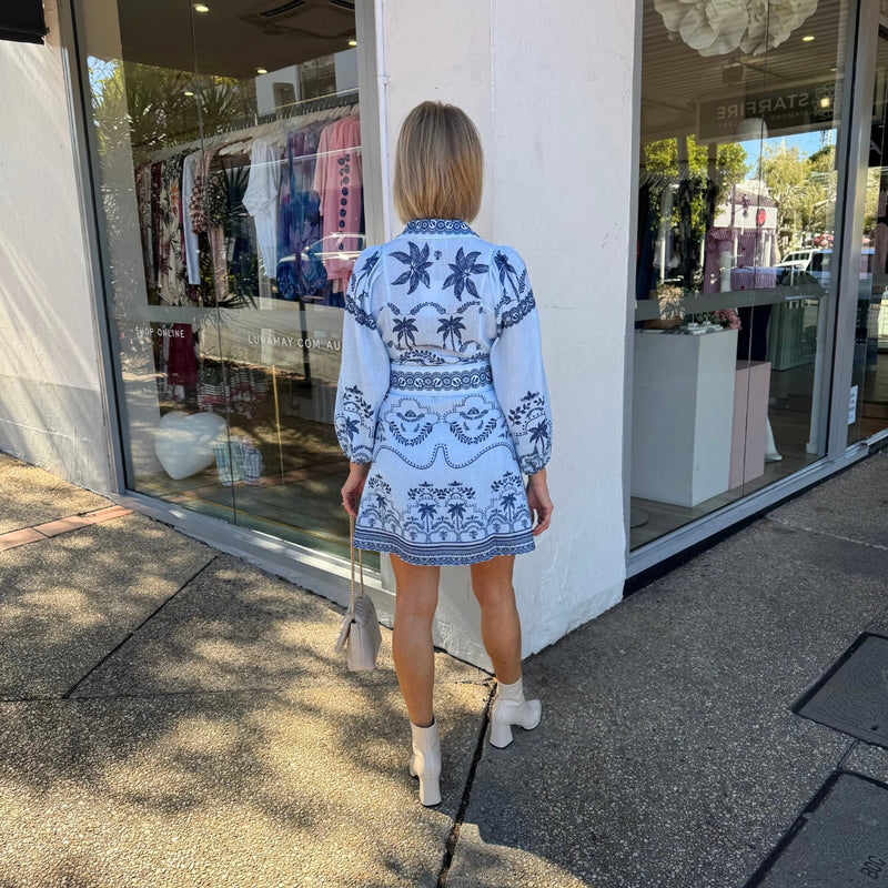 Xander Mini Dress (Indigo)