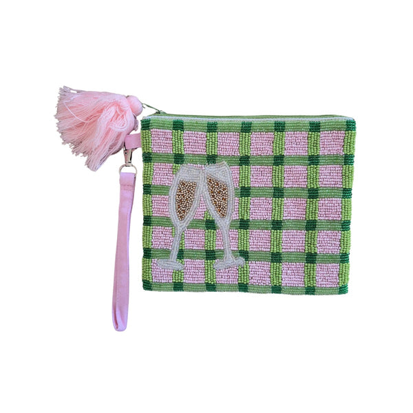 Beaded Purse with champagne glasses on the front.