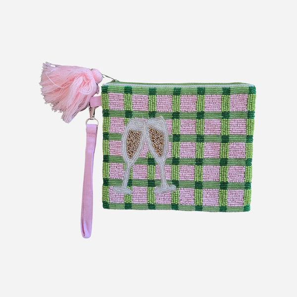 Beaded Purse with champagne glasses on the front.