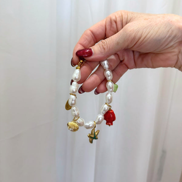 Zoda Pearl Charm Bracelet